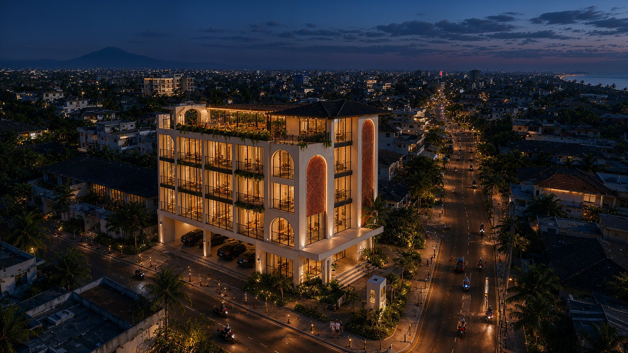 Property Name · aerial at night