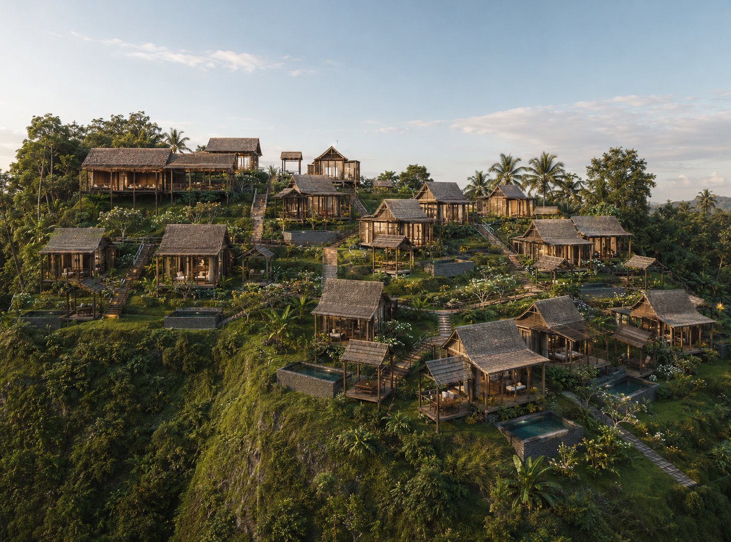 Property Name · aerial at sunset