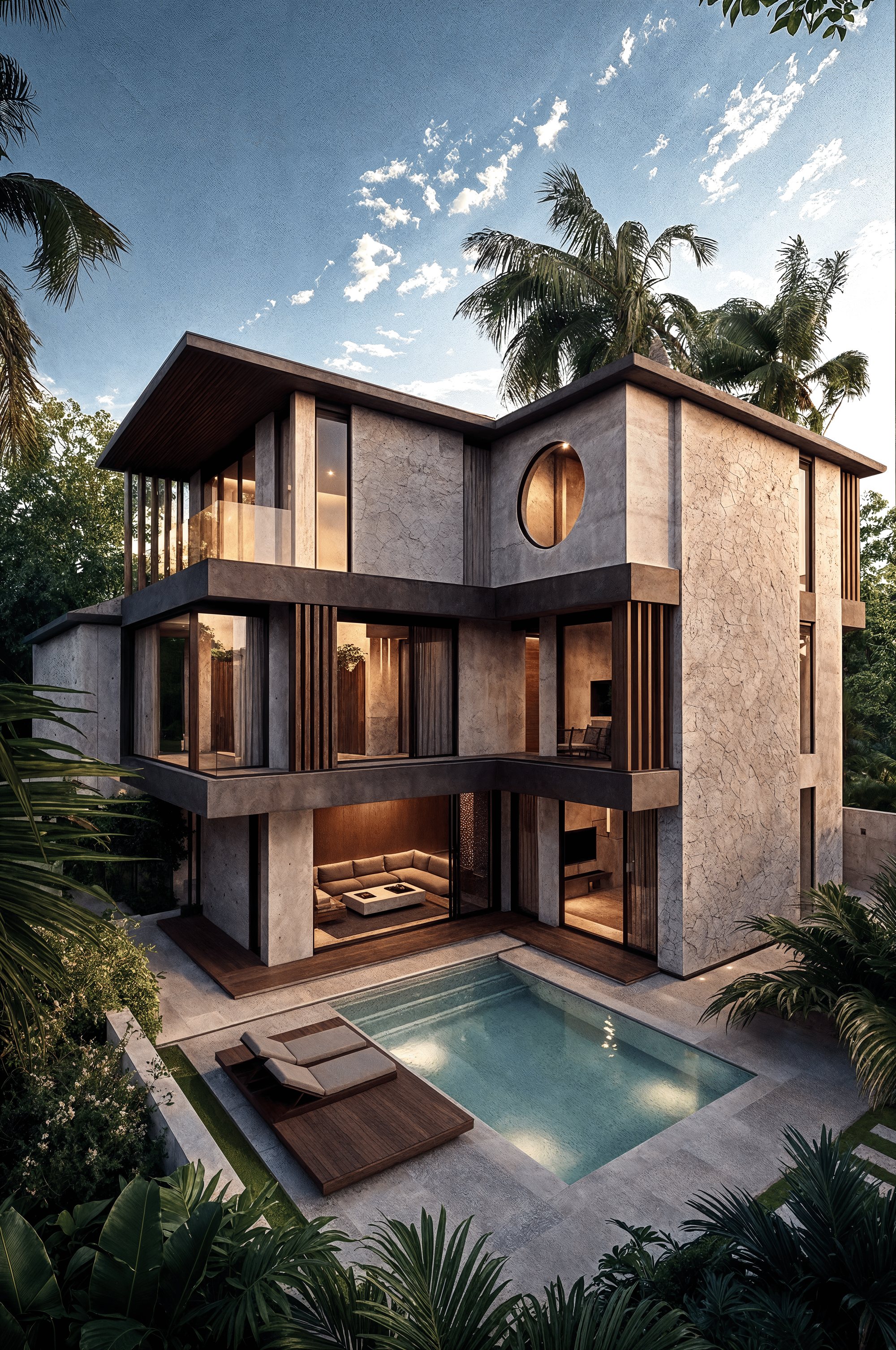 Bali investment villa at dusk with private pool and jungle